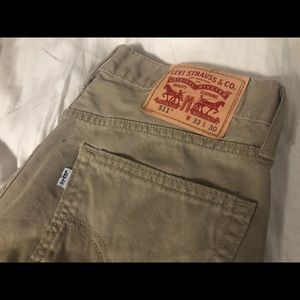 Men’s Levi 511 Khaki Jeans  Size 33 30